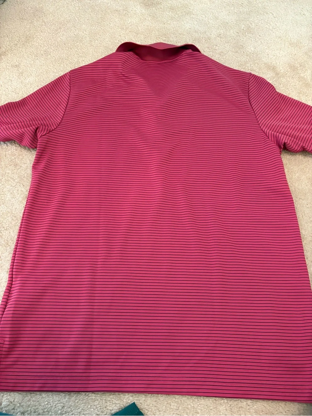 adidas Men’s Red and Black Striped Polo Shirt